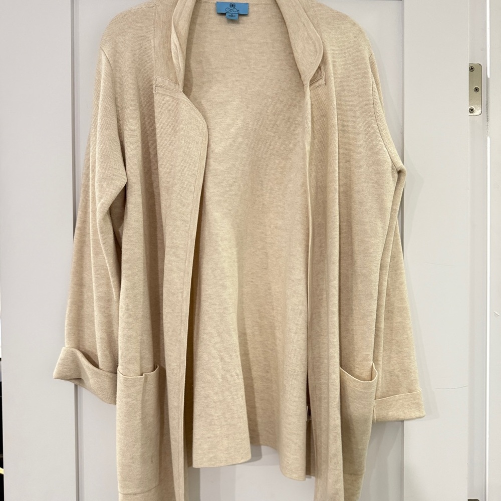 CeCe Cream Open-Front Cardigan